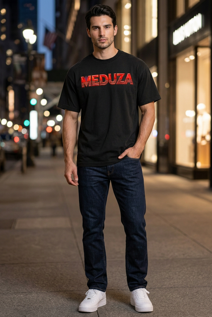 Crimson After Hours MEDUZA T-shirt product model photo